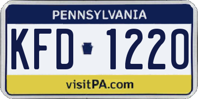 PA license plate KFD1220