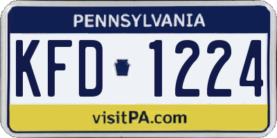 PA license plate KFD1224