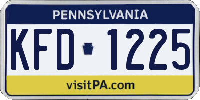 PA license plate KFD1225