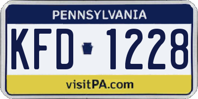 PA license plate KFD1228