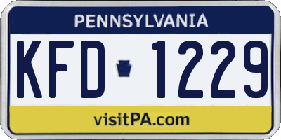 PA license plate KFD1229