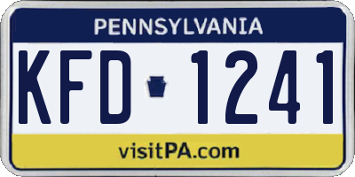 PA license plate KFD1241