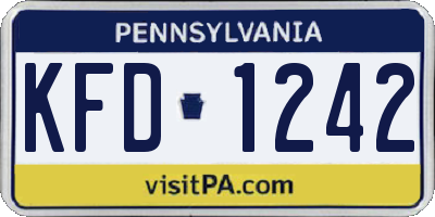 PA license plate KFD1242