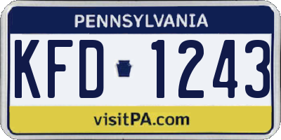 PA license plate KFD1243