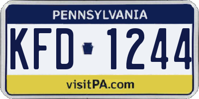 PA license plate KFD1244