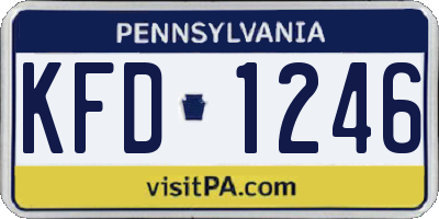 PA license plate KFD1246