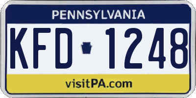 PA license plate KFD1248