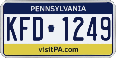 PA license plate KFD1249