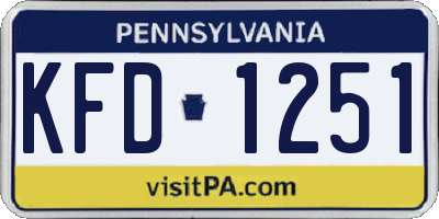 PA license plate KFD1251