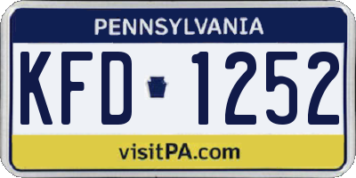 PA license plate KFD1252
