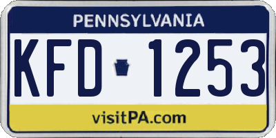 PA license plate KFD1253