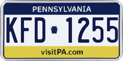 PA license plate KFD1255