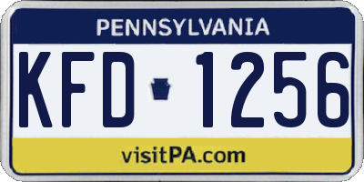 PA license plate KFD1256