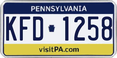 PA license plate KFD1258