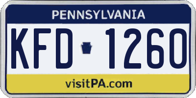 PA license plate KFD1260