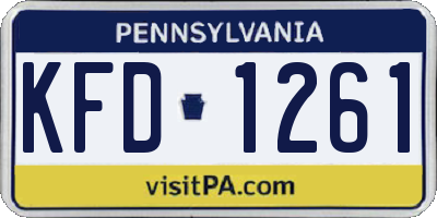PA license plate KFD1261