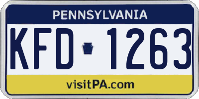 PA license plate KFD1263