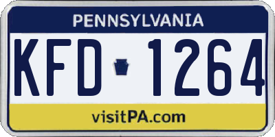 PA license plate KFD1264