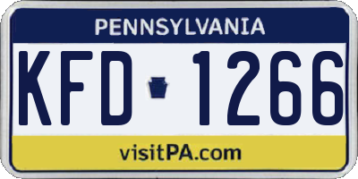 PA license plate KFD1266