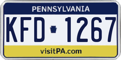 PA license plate KFD1267