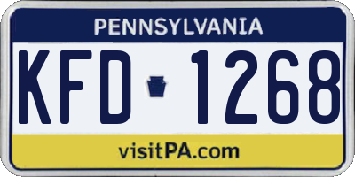PA license plate KFD1268