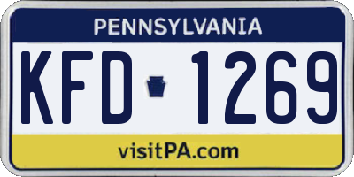 PA license plate KFD1269