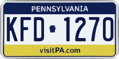 PA license plate KFD1270