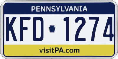 PA license plate KFD1274