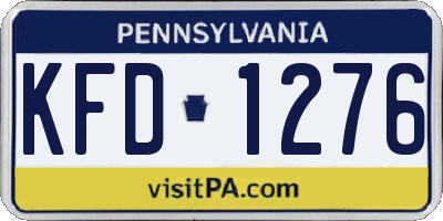PA license plate KFD1276