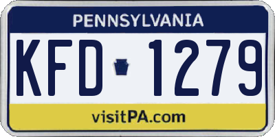 PA license plate KFD1279