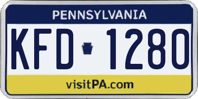 PA license plate KFD1280