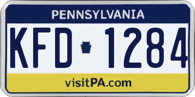 PA license plate KFD1284