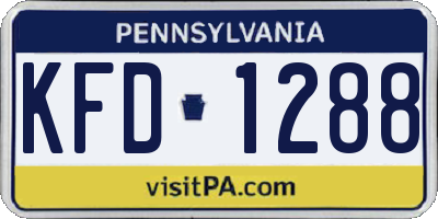 PA license plate KFD1288