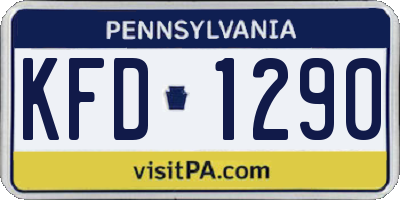 PA license plate KFD1290