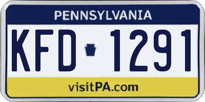 PA license plate KFD1291