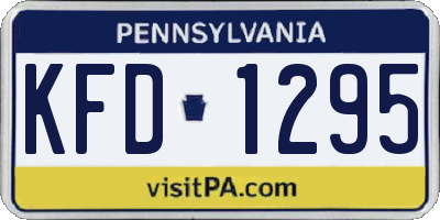 PA license plate KFD1295
