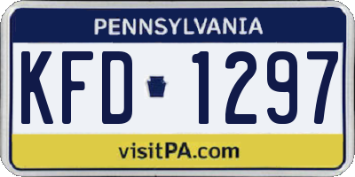 PA license plate KFD1297
