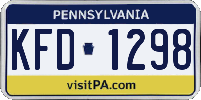 PA license plate KFD1298