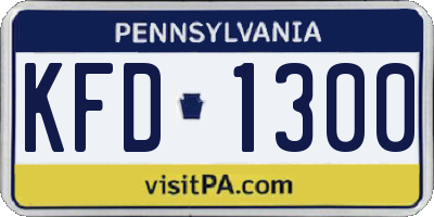 PA license plate KFD1300