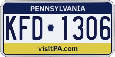 PA license plate KFD1306