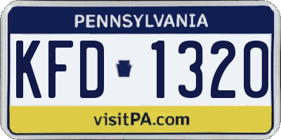 PA license plate KFD1320
