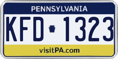 PA license plate KFD1323