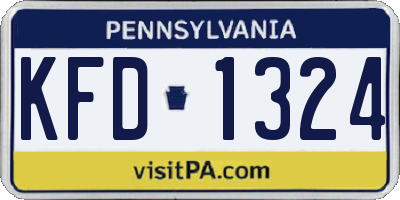 PA license plate KFD1324