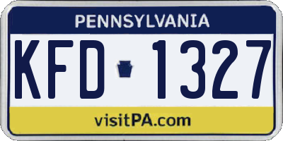 PA license plate KFD1327