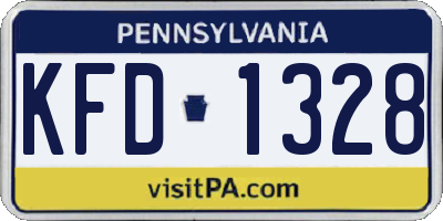 PA license plate KFD1328
