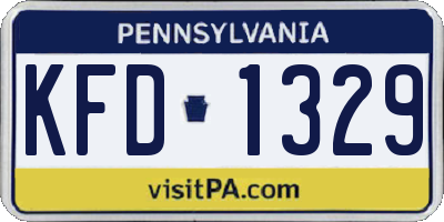 PA license plate KFD1329