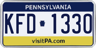 PA license plate KFD1330