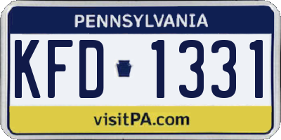 PA license plate KFD1331