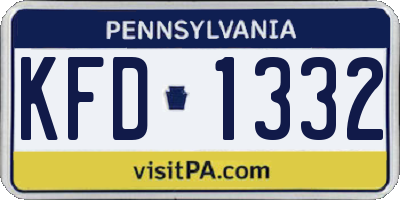 PA license plate KFD1332