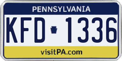 PA license plate KFD1336